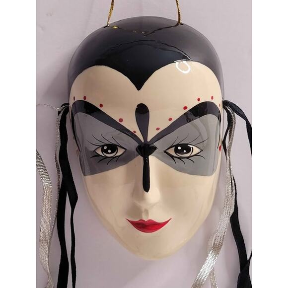 "Decorative Venetian-Style Mask with Ribbons and Bells." - Picture 6 of 9